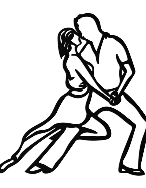 Load image into Gallery viewer, Passionate Dance Metal Wall Art – Romantic Couple Silhouette Home Decor- KAF705