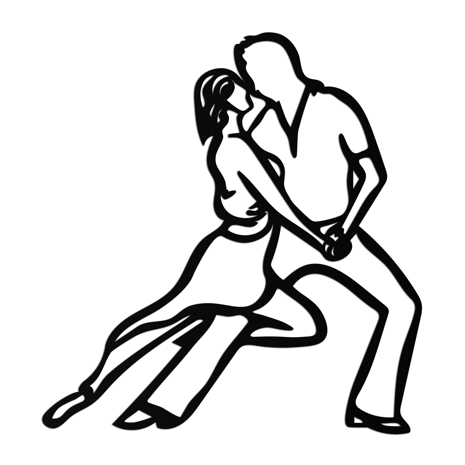Passionate Dance Metal Wall Art – Romantic Couple Silhouette Home Decor- KAF705