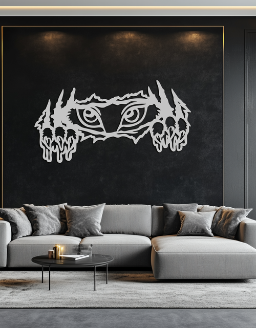 Load image into Gallery viewer, Wild Claws and Eyes Metal Wall Art – Fierce Animal Scratch Silhouette Design- KAF707