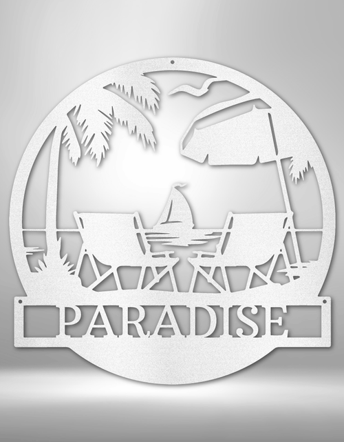 Load image into Gallery viewer, Beach Paradise Personalized Gifts - Custom Metal Sign