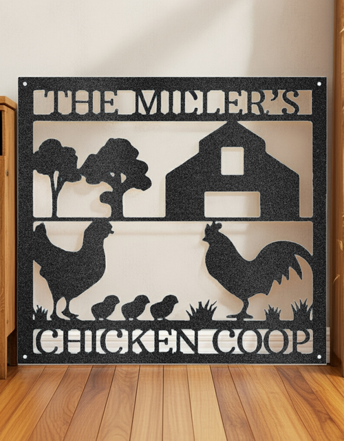 Load image into Gallery viewer, Chicken Coop Personalized Gifts - Custom Metal Sign
