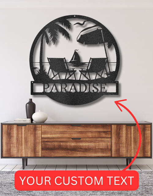 Load image into Gallery viewer, Beach Paradise Personalized Gifts - Custom Metal Sign