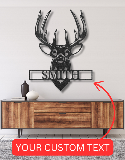 Load image into Gallery viewer, Buck Mount Deer Personalized Gifts - Custom Metal Sign