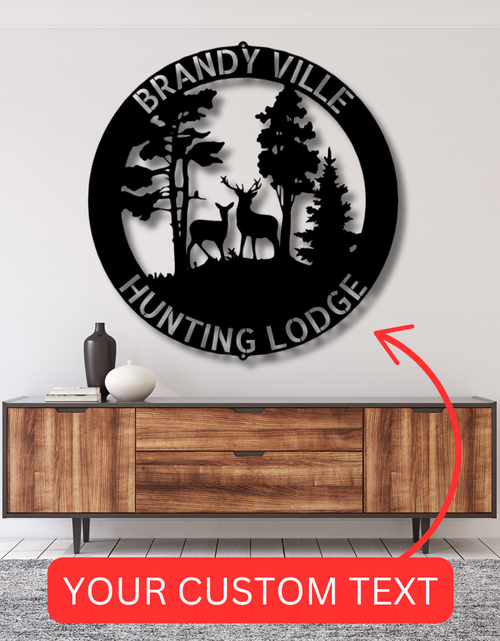 Load image into Gallery viewer, Deer Forest Text Personalized Gifts - Custom Metal Sign, Anniversary/Wedding/Housewarming Gift