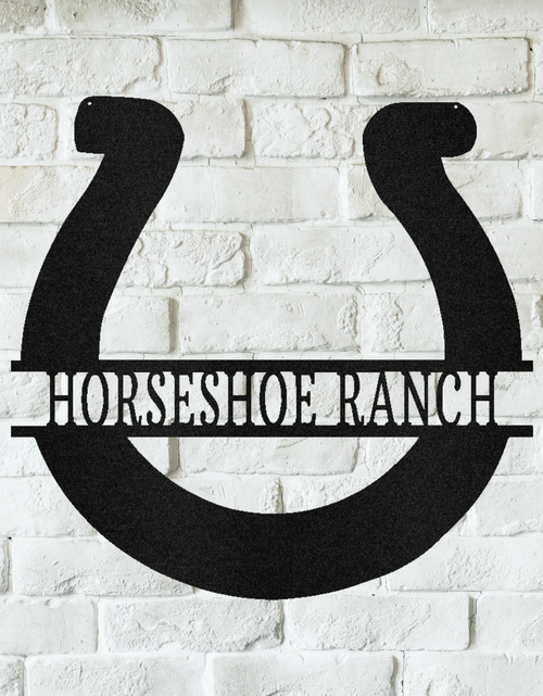 Load image into Gallery viewer, Simple Horseshoe Personalized Gifts - Custom Metal Sign, Horse Lover Gift