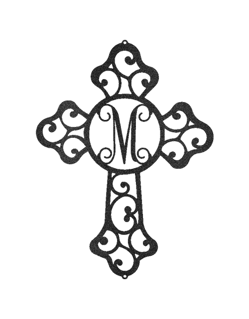 Load image into Gallery viewer, Initial Cross Personalized Gifts - Custom Metal Sign