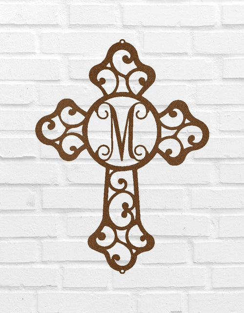 Load image into Gallery viewer, Initial Cross Personalized Gifts - Custom Metal Sign