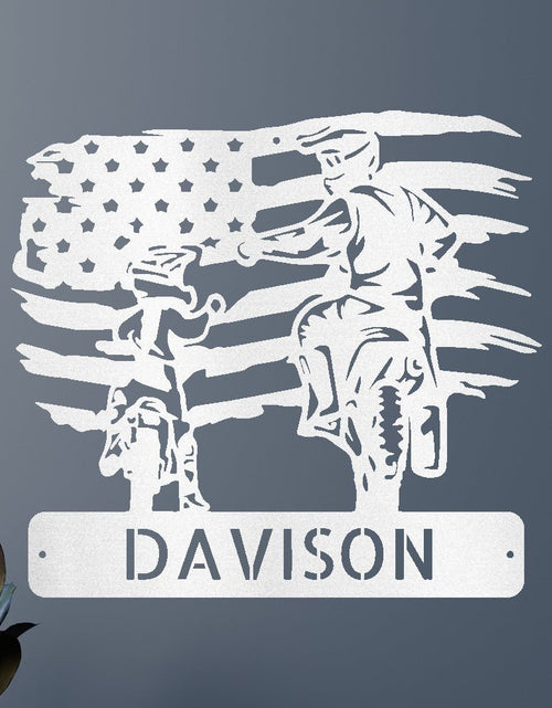Load image into Gallery viewer, Personalized Motocross Metal Sign – Custom Father and Son Gift, Motocross Family Decor