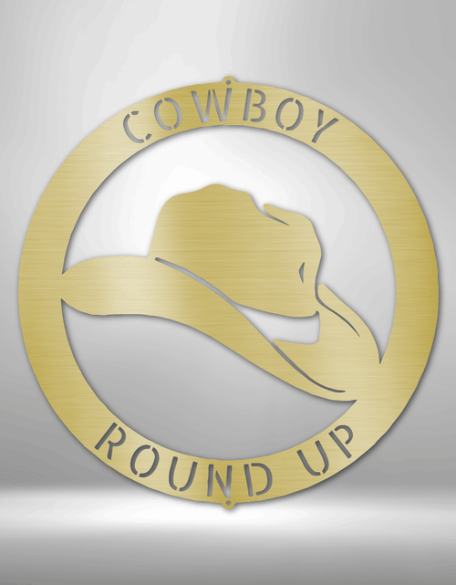 Load image into Gallery viewer, Cowboy Personalized Gifts - Custom Metal Sign