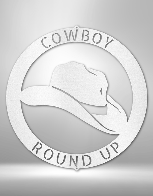 Load image into Gallery viewer, Cowboy Personalized Gifts - Custom Metal Sign