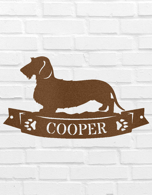 Load image into Gallery viewer, Dachshund Banner Personalized Gifts - Custom Metal Sign