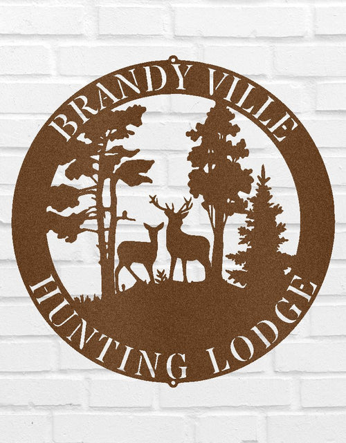 Load image into Gallery viewer, Deer Forest Text Personalized Gifts - Custom Metal Sign, Anniversary/Wedding/Housewarming Gift