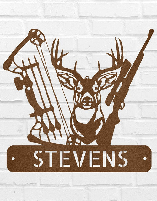 Load image into Gallery viewer, Deer Hunter Sign - Custom Metal Sign, Christmas Gift