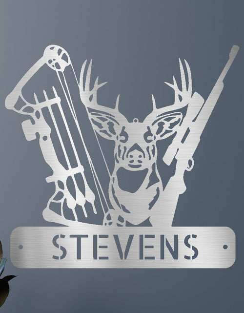 Load image into Gallery viewer, Deer Hunter Sign - Custom Metal Sign, Christmas Gift
