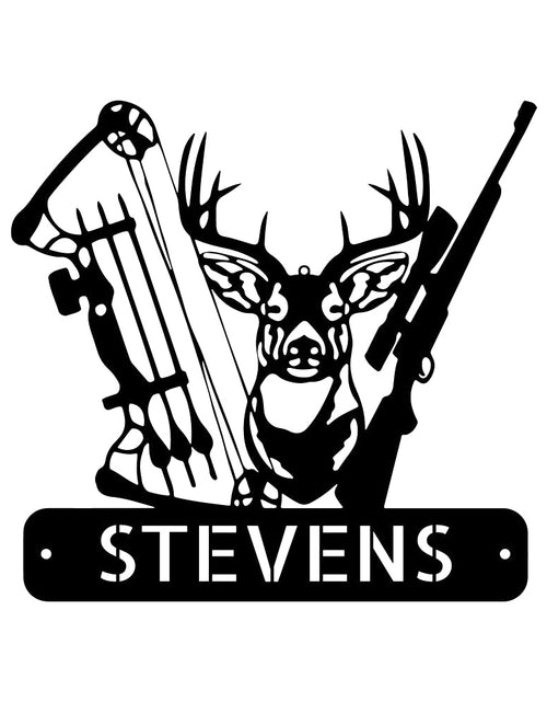 Load image into Gallery viewer, Deer Hunter Sign - Custom Metal Sign, Christmas Gift