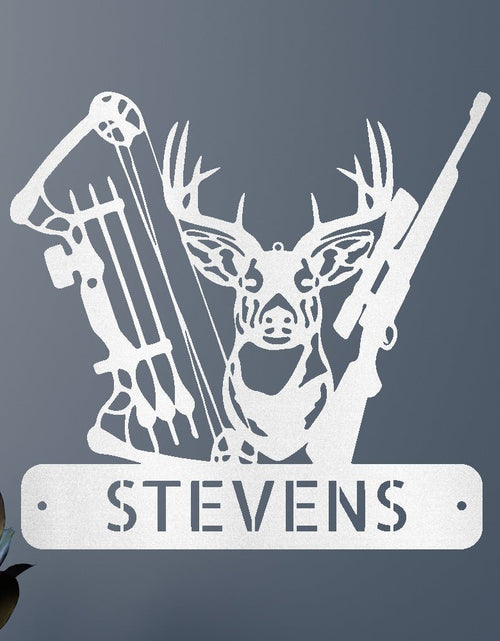 Load image into Gallery viewer, Deer Hunter Sign - Custom Metal Sign, Christmas Gift