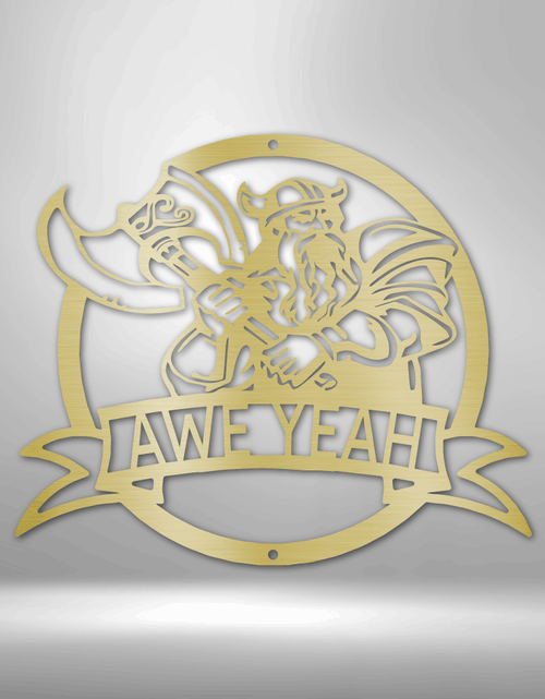 Load image into Gallery viewer, Fighting Viking Personalized Gifts - Custom Metal Sign
