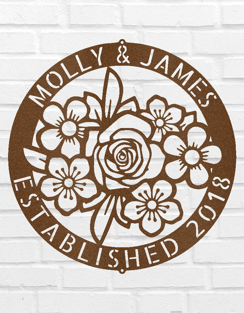 Load image into Gallery viewer, Floral Ring Personalized Gifts - Custom Metal Sign