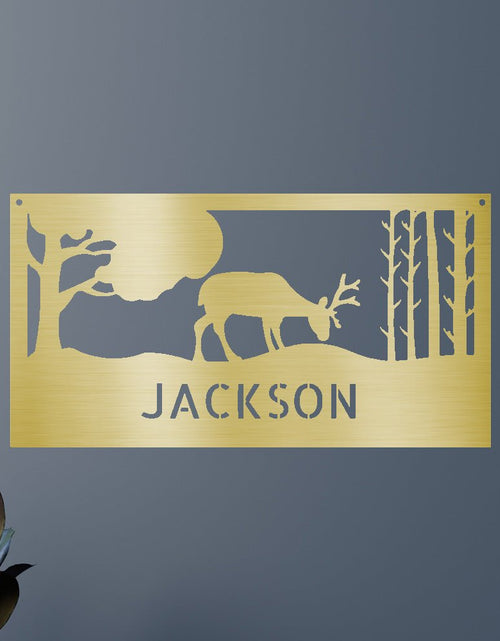 Load image into Gallery viewer, Grazing Deer Personalized Gifts - Custom Metal Sign