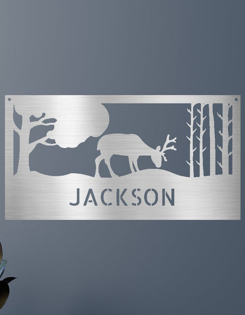 Load image into Gallery viewer, Grazing Deer Personalized Gifts - Custom Metal Sign