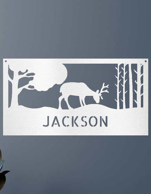 Load image into Gallery viewer, Grazing Deer Personalized Gifts - Custom Metal Sign