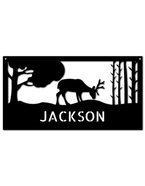 Load image into Gallery viewer, Grazing Deer Personalized Gifts - Custom Metal Sign