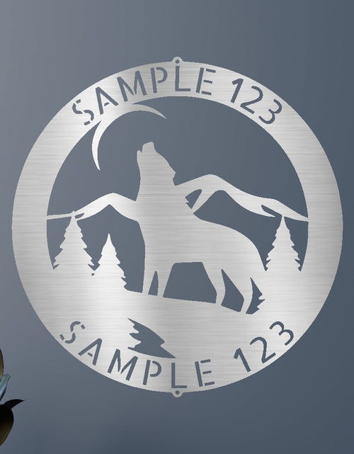 Load image into Gallery viewer, Howling Grey Wolf Personalized Gifts - Custom Metal Sign