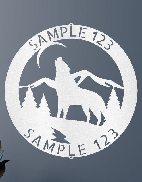 Load image into Gallery viewer, Howling Grey Wolf Personalized Gifts - Custom Metal Sign