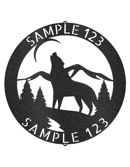 Load image into Gallery viewer, Howling Grey Wolf Personalized Gifts - Custom Metal Sign