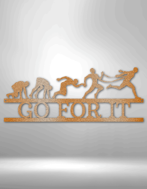 Load image into Gallery viewer, Evolution of Running Personalized Gifts - Custom Metal Sign for Marathon Runner