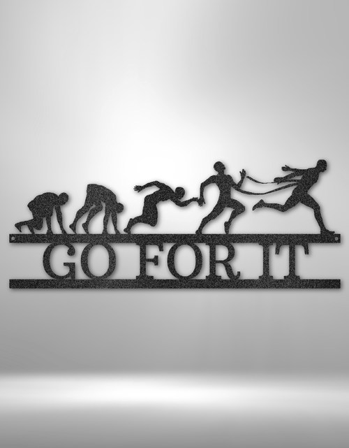 Load image into Gallery viewer, Evolution of Running Personalized Gifts - Custom Metal Sign for Marathon Runner