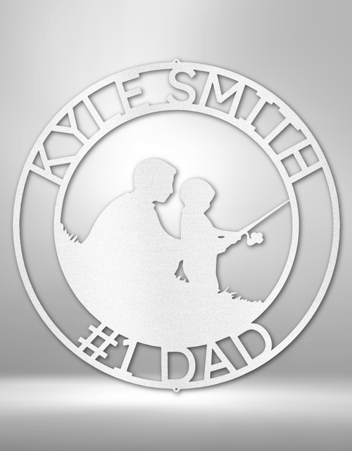 Load image into Gallery viewer, Father and Son Fishing Memorial Personalized Gifts - Custom Metal Sign for Father's Day