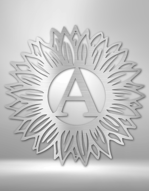 Load image into Gallery viewer, Sunflower Initial Personalized Gifts - Custom Metal Sign