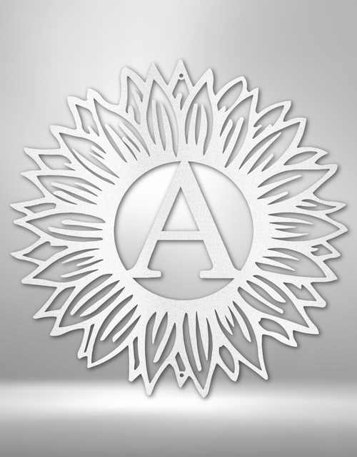 Load image into Gallery viewer, Sunflower Initial Personalized Gifts - Custom Metal Sign