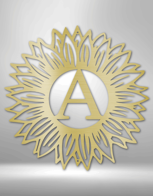 Load image into Gallery viewer, Sunflower Initial Personalized Gifts - Custom Metal Sign