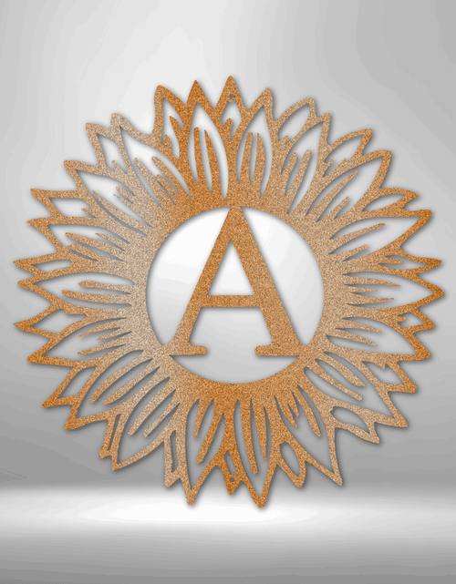Load image into Gallery viewer, Sunflower Initial Personalized Gifts - Custom Metal Sign