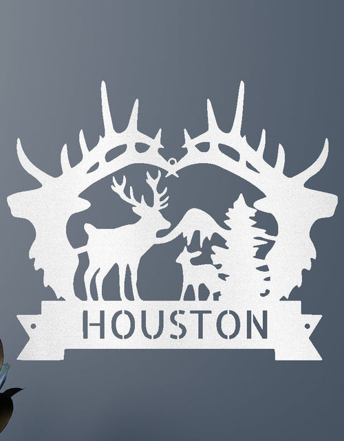 Load image into Gallery viewer, Name Sign - Custom Metal Sign, Antler Artwork, Christmas Gift