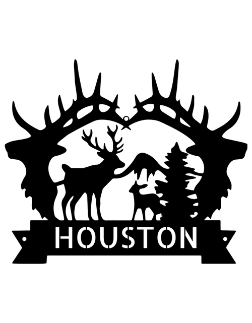 Load image into Gallery viewer, Name Sign - Custom Metal Sign, Antler Artwork, Christmas Gift