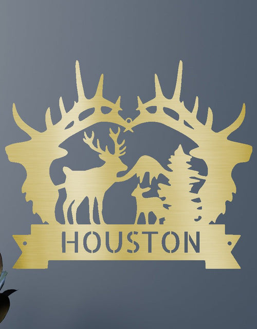 Load image into Gallery viewer, Name Sign - Custom Metal Sign, Antler Artwork, Christmas Gift