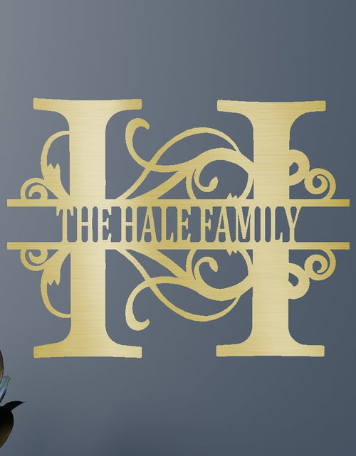 Load image into Gallery viewer, Name Sign - Custom Metal Sign, Family Split Letter Monogram, Wedding Gift