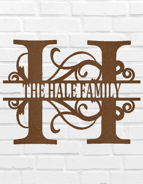 Load image into Gallery viewer, Name Sign - Custom Metal Sign, Family Split Letter Monogram, Wedding Gift