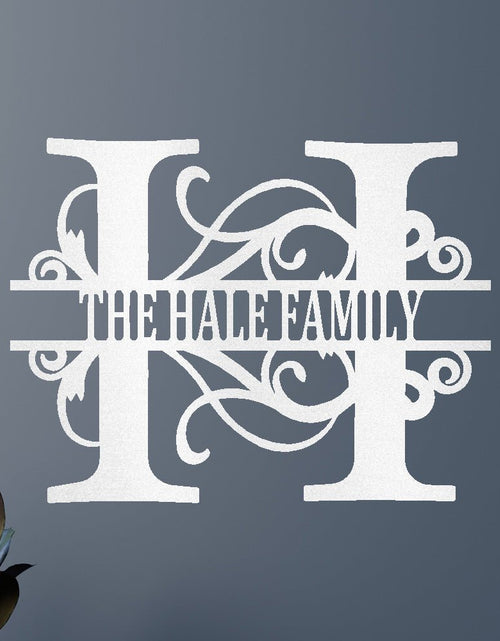 Load image into Gallery viewer, Name Sign - Custom Metal Sign, Family Split Letter Monogram, Wedding Gift