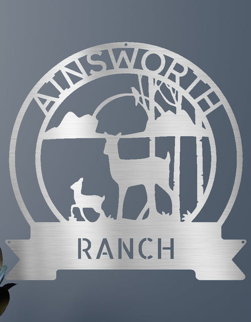 Load image into Gallery viewer, Ranch Deer Sunset Personalized Gifts - Custom Metal Sign