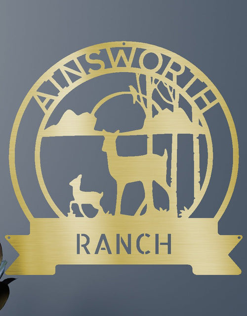 Load image into Gallery viewer, Ranch Deer Sunset Personalized Gifts - Custom Metal Sign