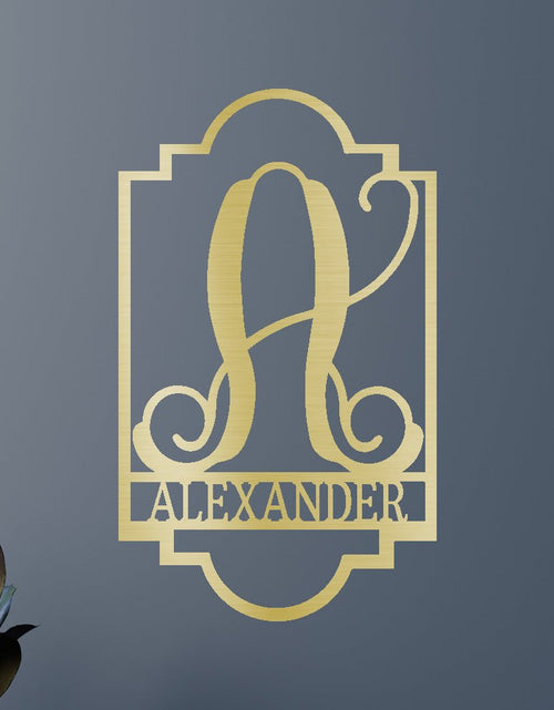 Load image into Gallery viewer, Regal Personalized Gifts - Custom Metal Sign, Split Letter, Last Name