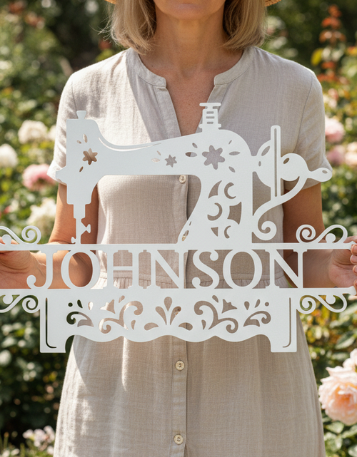 Load image into Gallery viewer, Sewing Sign - Custom Metal Sign, Christmas Gift - Quilting Room Decor