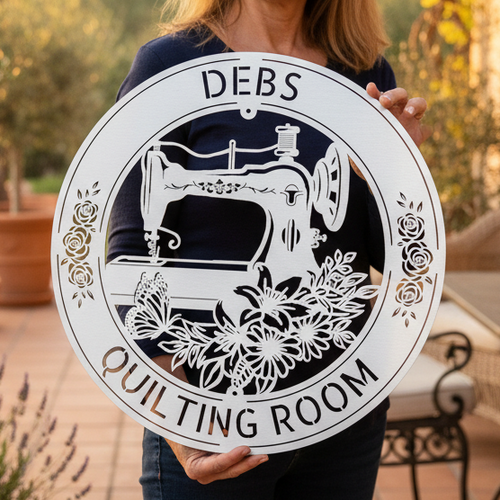 Load image into Gallery viewer, Sewing Sign - Personalized Metal Sign for Quilting Room Decor