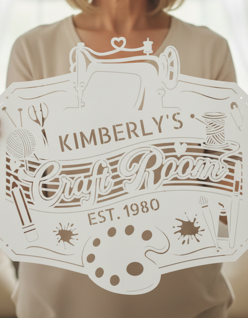 Load image into Gallery viewer, Craft Room Custom Metal Sign – Tailored for Sewing, Quilting, or Crochet