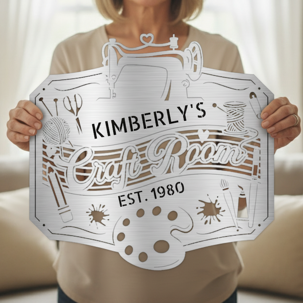 Craft Room Custom Metal Sign – Tailored for Sewing, Quilting, or Crochet
