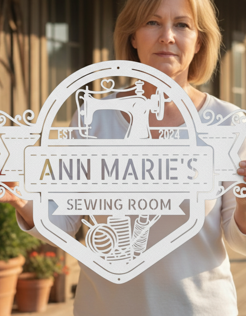 Load image into Gallery viewer, Custom Metal Sign for Quilting & Sewing Craft Rooms